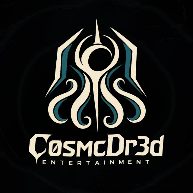 C0smcDR3d Entertainment, LLC slashed-zero logo